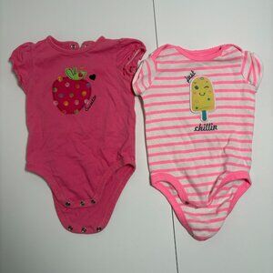 Lot of 2 Baby One Pieces 6–9 Months Pink Jumping Beans & Member’s Mark